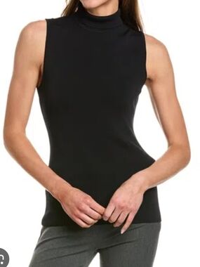 BCBGMaxAzria Black Sleeveless Mock Neck Tank